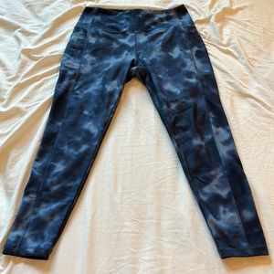 Danskin athletic leggings. Size large. Blue and white tie dye